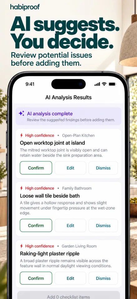 AI-suggested findings, reviewed and confirmed by you